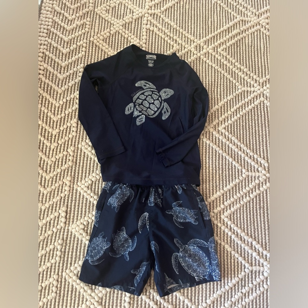 Vilebrequin size 10 rash guard and swim trunks set